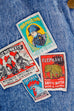 80er Jeansjacke Patches 80er blau Disco L 52-54 Mann real-80er Rockabilly Special vintageberlin.de
