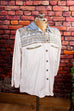 Western Denim Hemd Bluse Default Title 80er 90er blau Boho Disco Frau L 44-46 M 40-42 Rockabilly Special weiß vintageberlin.de