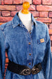 Denim Jeans Kleid blau 80er blau Disco Frau M 40-42 Rockabilly S 36-38 Special vintageberlin.de