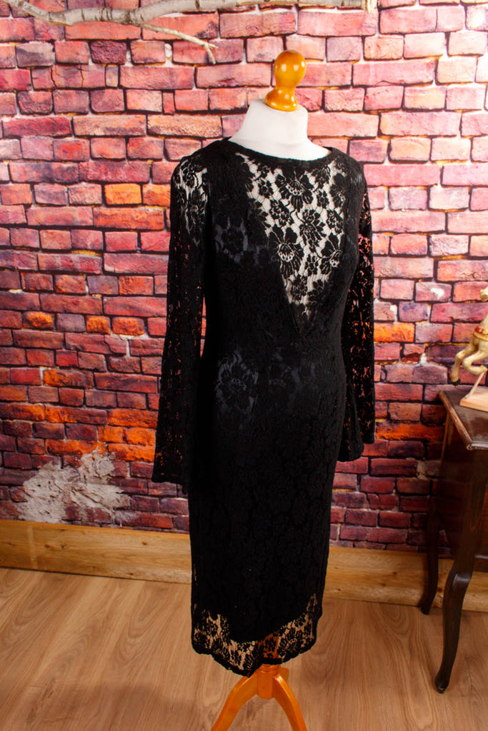 Vintage Abendkleid schwarz Spitze