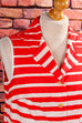 Vintage Bluse rot weiß Streifen
