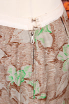 60s Bleistiftrock braun Blumen
