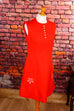 60s Kleid orangerot 60er 70er Disco Frau M 40-42 orange real-disco real-rockabilly Rockabilly rot Schlager Special vintageberlin.de