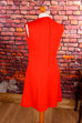 60s Kleid orangerot 60er 70er Disco Frau M 40-42 orange real-disco real-rockabilly Rockabilly rot Schlager Special vintageberlin.de