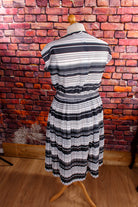 80er Plissee Sommerkleid schwarz-weiß