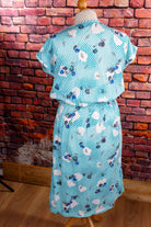 80er Sommer Jerseykleid Streifen
