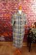 Hemdkleid kariert 80er 90er blau Frau grün M 40-42 Special vintageberlin.de