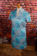 70er Disco Kleid blau Muster Default Title 60er 70er blau Disco Frau M 40-42 real-disco Schlager Special vintageberlin.de