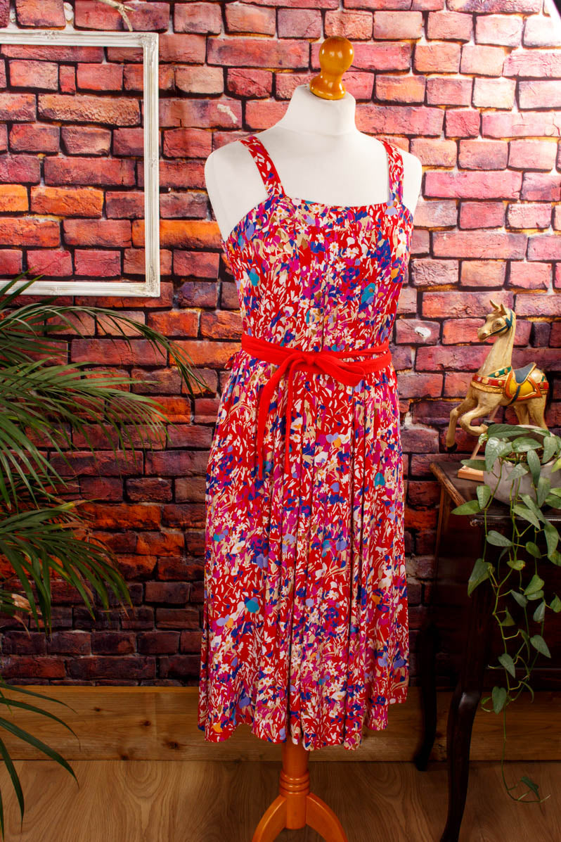Vintage Sommerkleid Rottöne