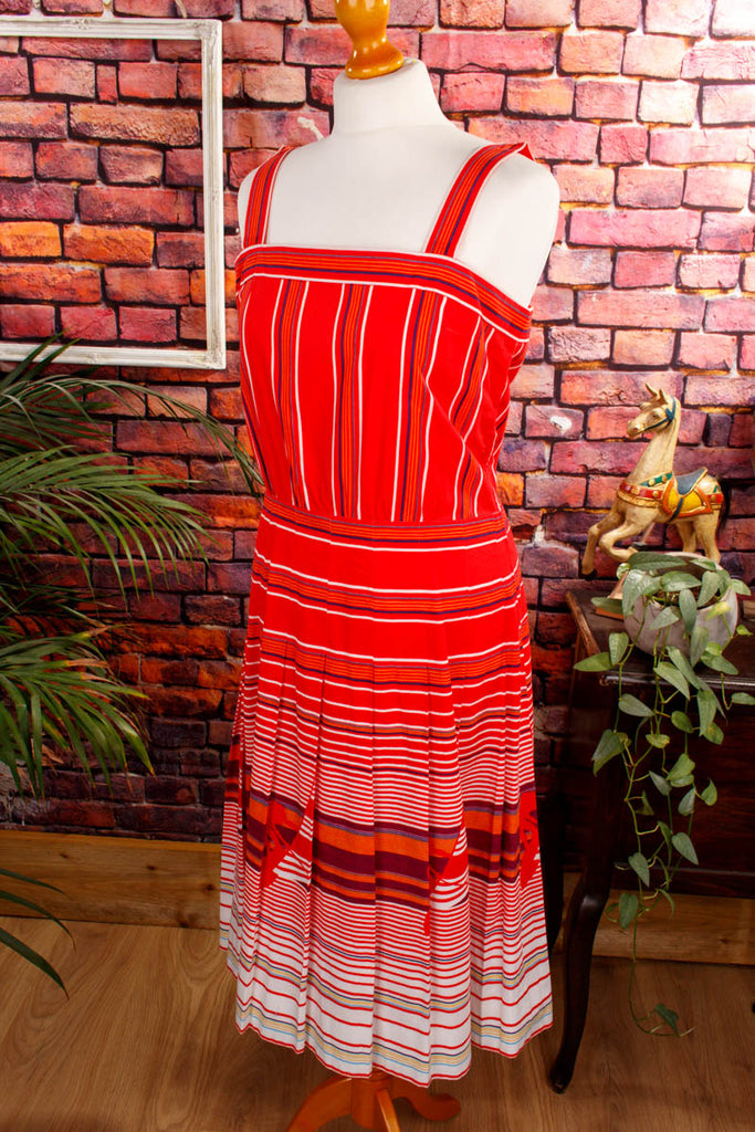 Sommerkleid rot Surferin Default Title 70er 80er Boho bunt Frau M 40-42 Rockabilly rot Special vintageberlin.de