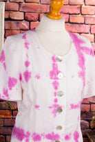 90er Batik Etuikleid pink