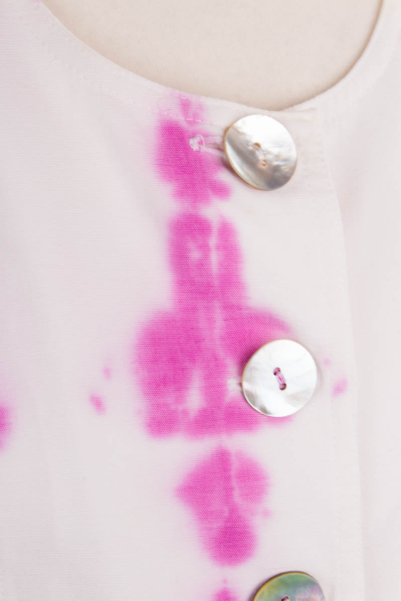 90er Batik Etuikleid pink