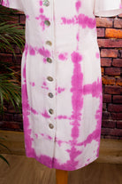 90er Batik Etuikleid pink