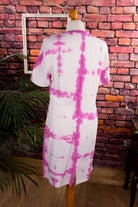 90er Batik Etuikleid pink