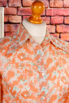 70s Disco Bluse orange Megakragen