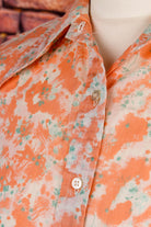 70s Disco Bluse orange Megakragen