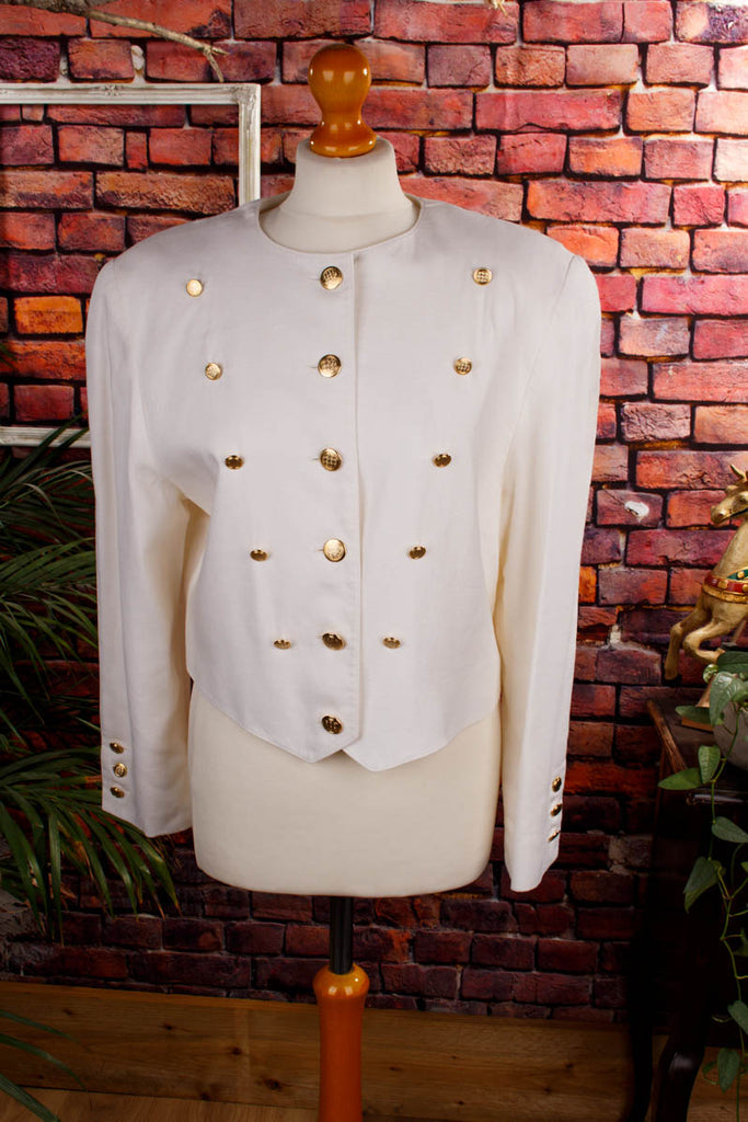 80er Blazer weiß Gold Default Title 80er 90er Disco Frau gold M 40-42 real-80er S 36-38 Sekretärin Special weiß vintageberlin.de
