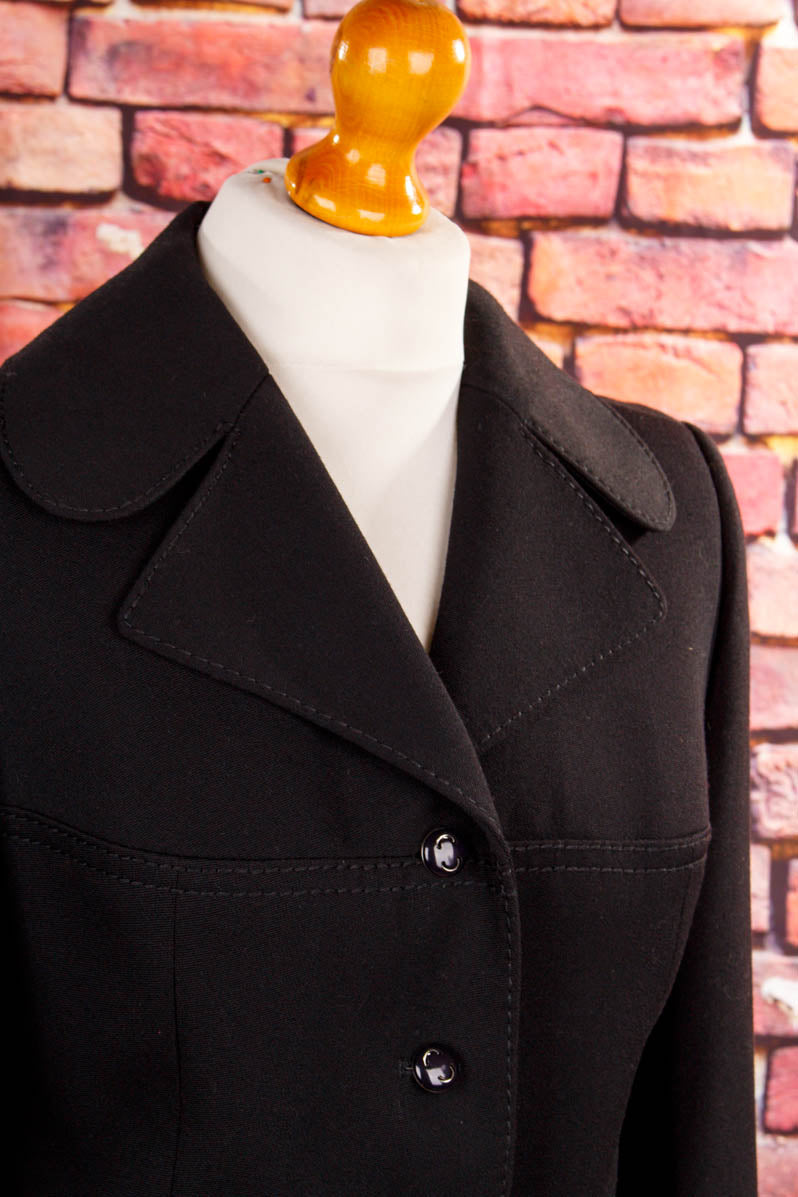 Vintage Kostümjacke schwarz Wolle