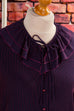 Rüschenbluse lila Streifen 80er 90er Boho Disco Frau lila M 40-42 Rockabilly Special vintageberlin.de