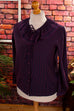 Rüschenbluse lila Streifen 80er 90er Boho Disco Frau lila M 40-42 Rockabilly Special vintageberlin.de