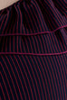 Rüschenbluse lila Streifen 80er 90er Boho Disco Frau lila M 40-42 Rockabilly Special vintageberlin.de