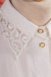 90er Bluse weiß + Spitze 80er 90er Boho Disco Frau L 44-46 Sekretärin Special weiß XL 48-50 vintageberlin.de