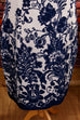 Schlagerkleid blau weiß Blumenmuster 60er 70er blau Boho Disco Frau real-disco real-rockabilly Rockabilly Schlager Special weiß XL 48-50 vintageberlin.de