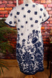 Schlagerkleid blau weiß Blumenmuster 60er 70er blau Boho Disco Frau real-disco real-rockabilly Rockabilly Schlager Special weiß XL 48-50 vintageberlin.de
