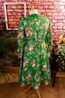 70s Sommerkleid grün Muster 60er 70er Disco Frau grün L 44-46 M 40-42 real-boho real-rockabilly Rockabilly Schlager Special vintageberlin.de