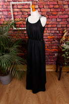 70er Maxikleid schwarz
