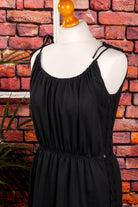 70er Maxikleid schwarz
