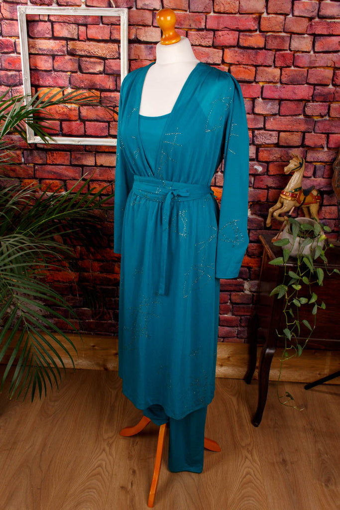 Boho Tunika+Overall türkis gold Default Title 60er 70er Abendmode Boho Disco Frau gold real-boho real-disco S 36-38 Schlager Special türkis vintageberlin.de