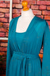 Boho Tunika+Overall türkis gold 60er 70er Abendmode Boho Disco Frau gold real-boho real-disco S 36-38 Schlager Special türkis vintageberlin.de