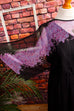 Chiffon Maxikleid schwarz lila 70er Abendmode Boho Frau Hippie lila M 40-42 real-boho Schlager schwarz Special vintageberlin.de
