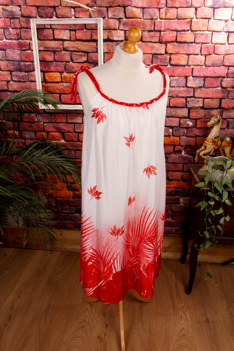 Vintage Sommerkleid weiß rot