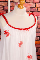 Vintage Sommerkleid weiß rot