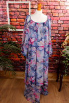 Hippiekleid blau bunt Chiffon
