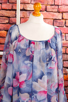 Hippiekleid blau bunt Chiffon