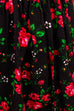 60s Rock schwarz rot Blumen 60er 70er Dirndl Frau Rockabilly rot schwarz Special XS 32-34 vintageberlin.de