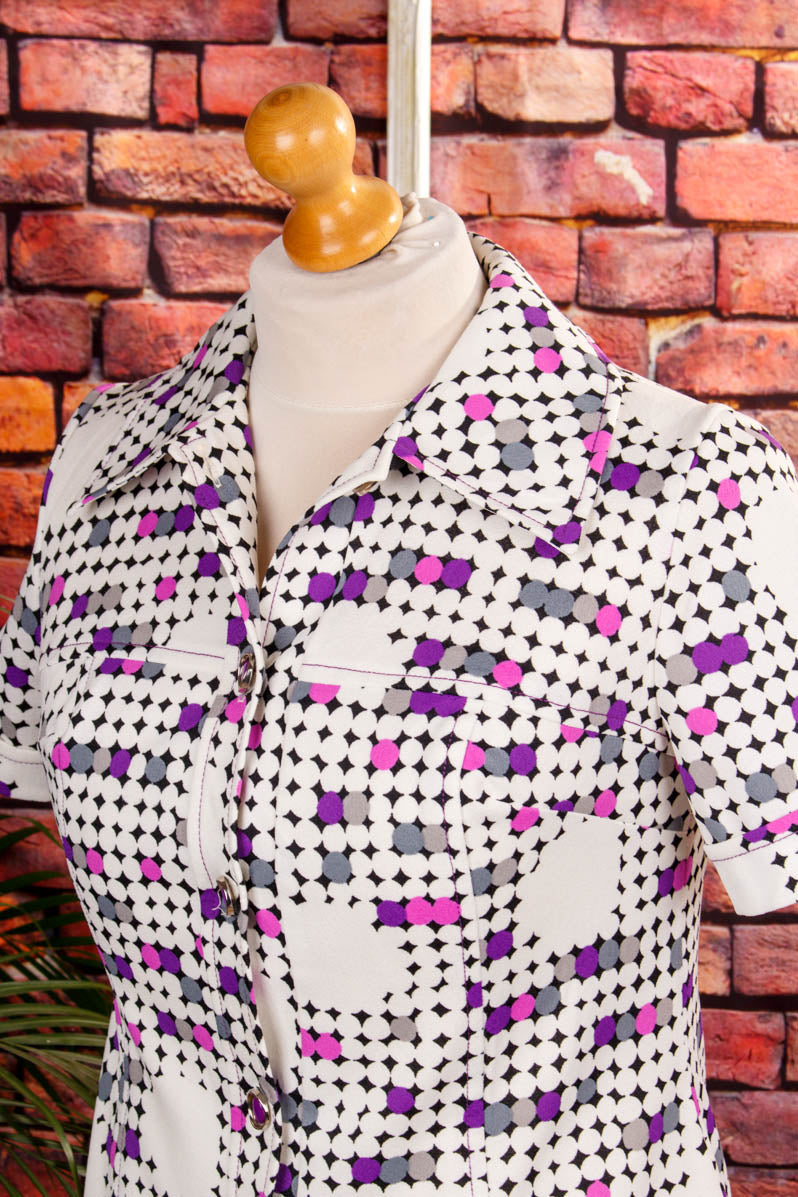 Schlager Kleid bunt Punkte