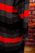80s Strickkleid schwarz rot Ringel 80er Disco Frau L 44-46 real-80er rot schwarz Special vintageberlin.de