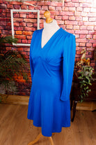 70s Schlagerkleid blau