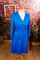 70s Schlagerkleid blau
