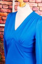 70s Schlagerkleid blau