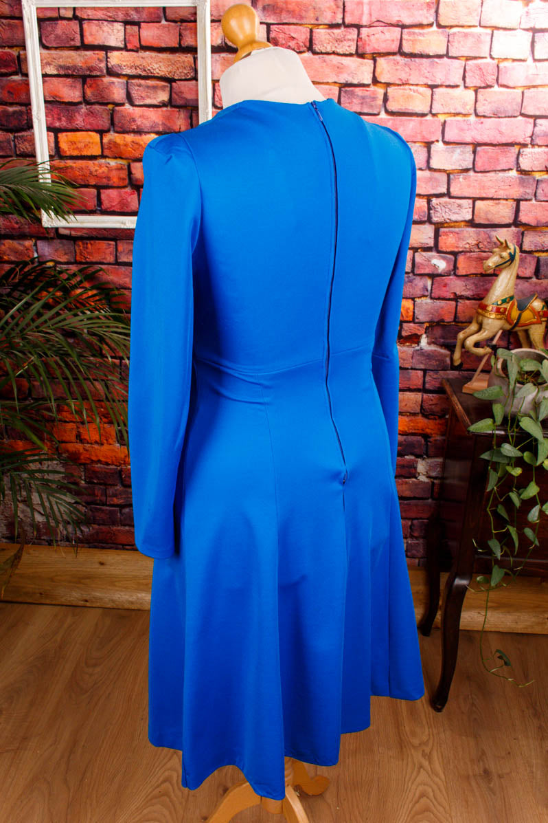 70s Schlagerkleid blau