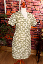 60s Minikleid grün Muster