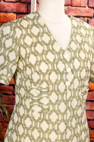 60s Minikleid grün Muster