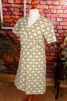 60s Minikleid grün Muster