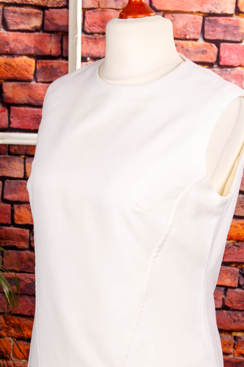 60s Minikleid weiß schlicht
