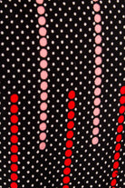 70s Kleid schwarz Punkte Megakragen